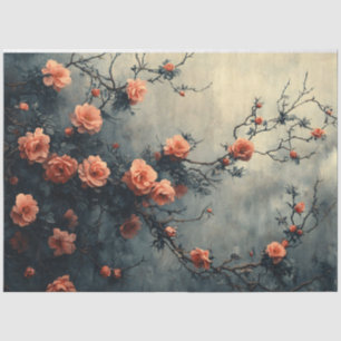 Papel De Seda Rosas rosadas enredadera decoupage melancólico