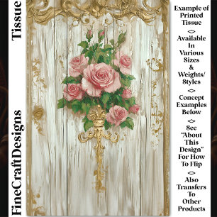 Papel De Seda Rosas Rosadas Francesas Vintage Románticas CW4 Dec