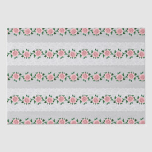 Papel De Seda Rosas rosadas y encaje de boda 