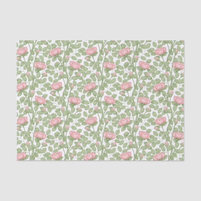 Papel De Seda Rosas rosas rosas blancas (Anverso)