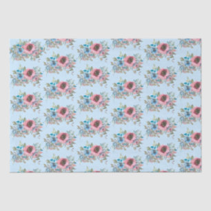 Papel De Seda Rosas rosas y azules vintage en todas las ocasione