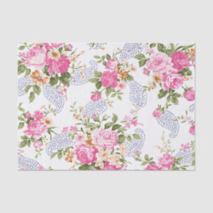 Papel De Seda Rosas rosas y paisley