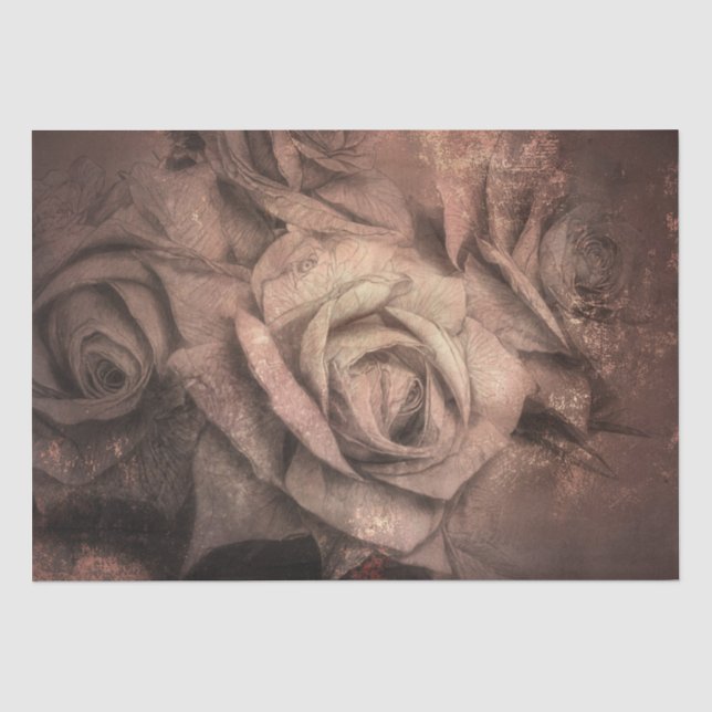 Papel De Seda Rosas rústicas con estilo (Anverso)