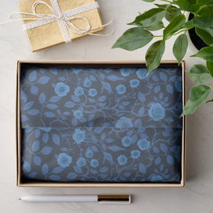 Papel De Seda Rosas salvajes de azul