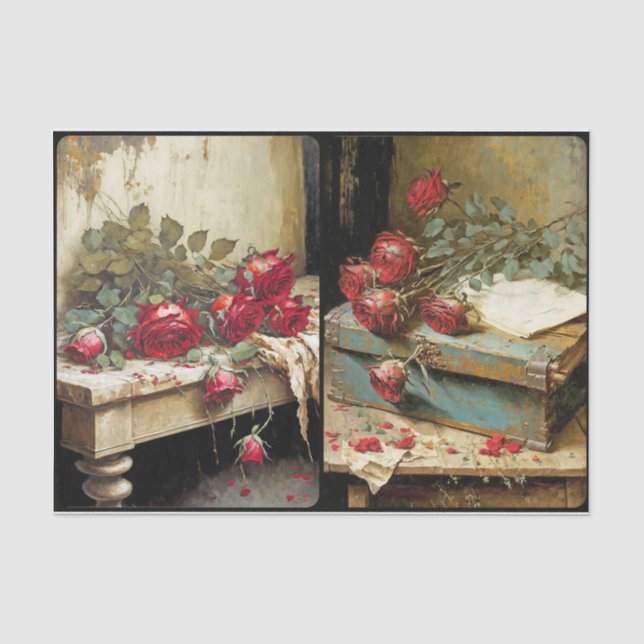 Papel De Seda Rosas secos (Anverso)