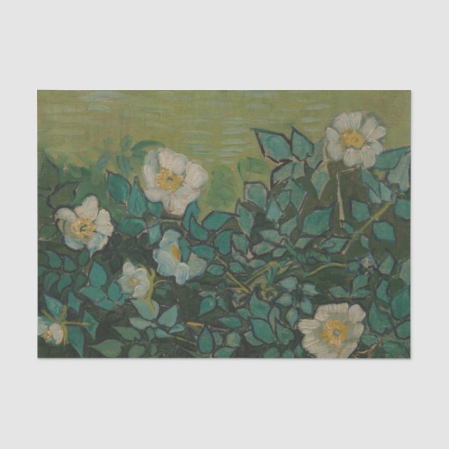 Papel de seda Rosas silvestres de Vincent Van Gogh (Anverso)