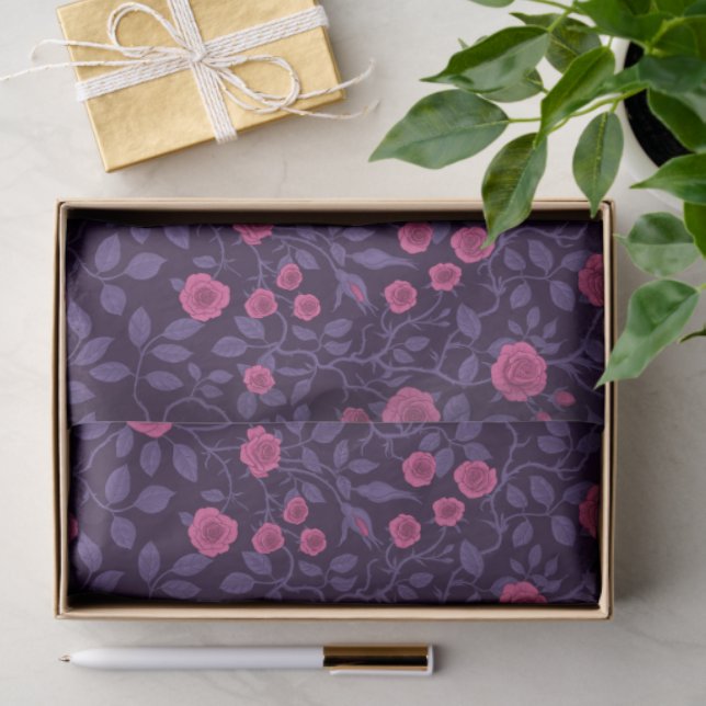 Papel De Seda Rosas silvestres en rosa y morado (Regalo )