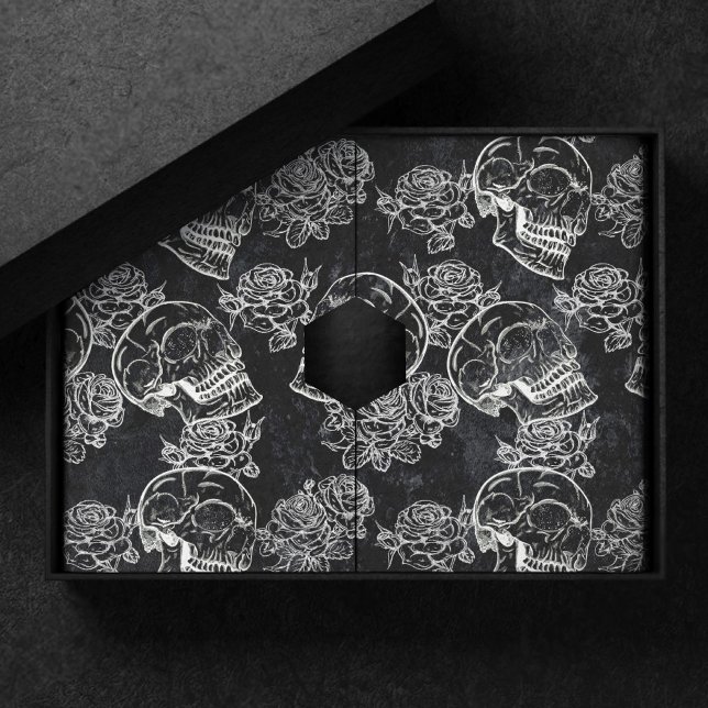 Papel De Seda Rosas Skulls y Chalk | Gótica Glam Funky Grunge (Subido por el creador)