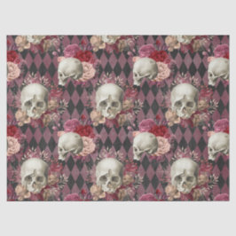 Papel De Seda Rosas Skulls y Decoupage Púrpura Rosa