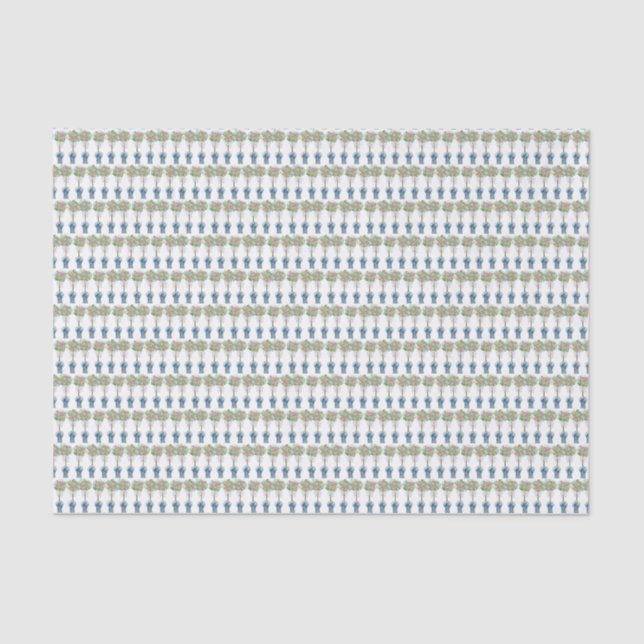 Papel De Seda Rosas Topiary Blue and White Ginger Jar (Anverso)