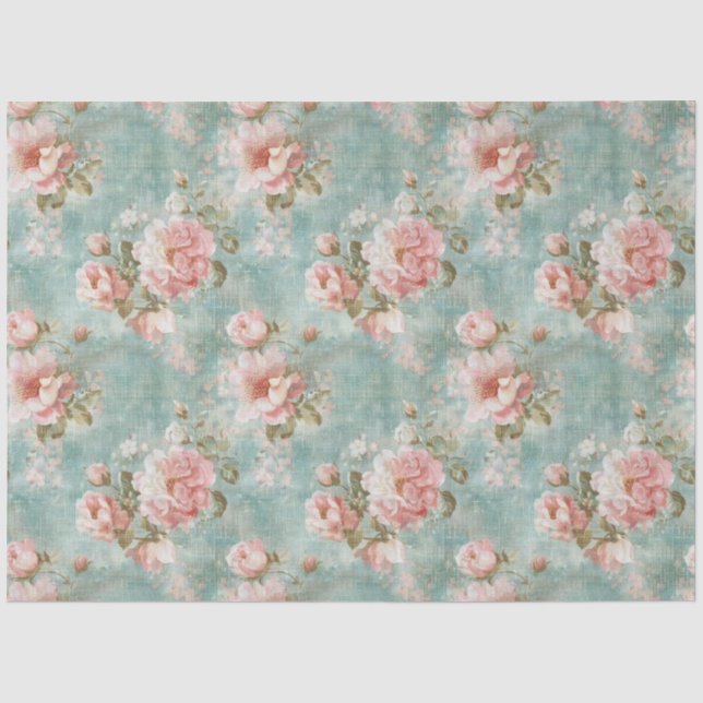 Papel De Seda Rosas Victorianas Antiguas Decoupage (Anverso)
