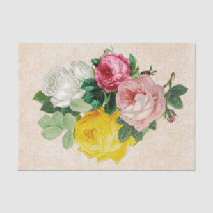 Papel De Seda Rosas Victorianas Antiguas Decoupage