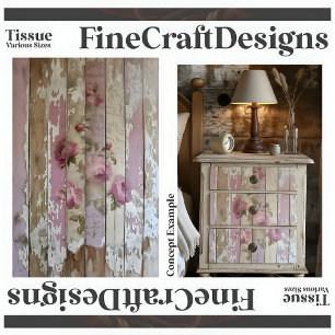 Papel De Seda Rosas Vintage Shabby Chic en Madera Decoupage A2L