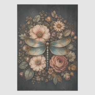 Papel De Seda Rosas Vintage y Decoupage de Libélula