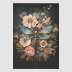 Papel De Seda Rosas Vintage y Decoupage de Libélula