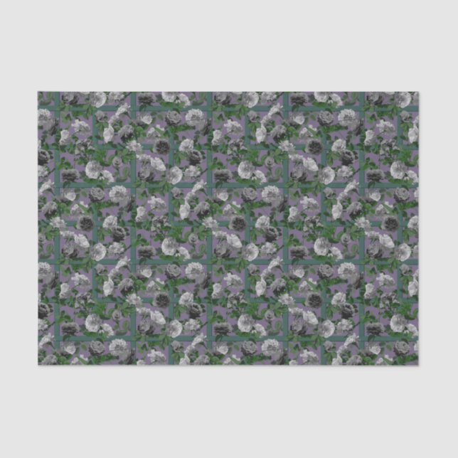 Papel De Seda Rosas Violet Elegant Floral (Anverso)