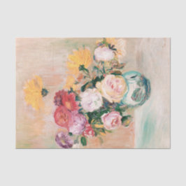 Papel De Seda Rosas y Dahlias por Auguste Renoir
