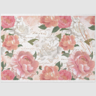 Papel De Seda Rosas y escritura a mano francesa 2