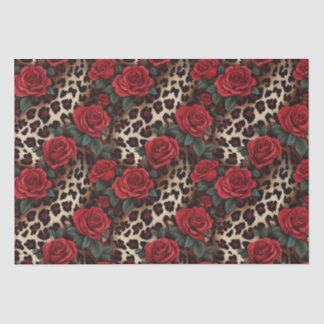 Papel De Seda Rosas y Leopard Print