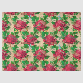 Papel De Seda Rosas y libélulas (Diseño 16)