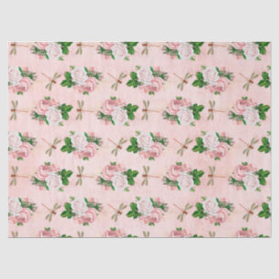 Papel De Seda Rosas y Libélulas (Diseño 2)