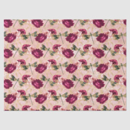Papel De Seda Rosas y libélulas (Diseño 4)