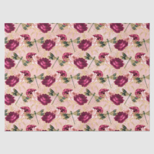 Papel De Seda Rosas y Libélulas (Diseño 4)