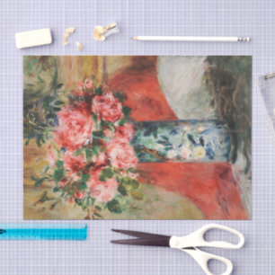 Papel De Seda Rosas y peones en una caja   Renoir