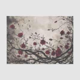 Papel De Seda Rosas y Thorns Rojas Góticas