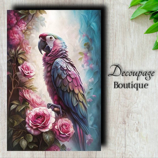 Papel De Seda Roseate Majesty Decoupage (Roseate Majesty Decoupage Tissue Paper)