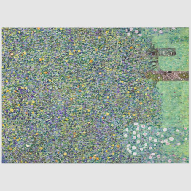 Papel De Seda Rosebushes Bajo Los Árboles, Gustav Klimt (Anverso)