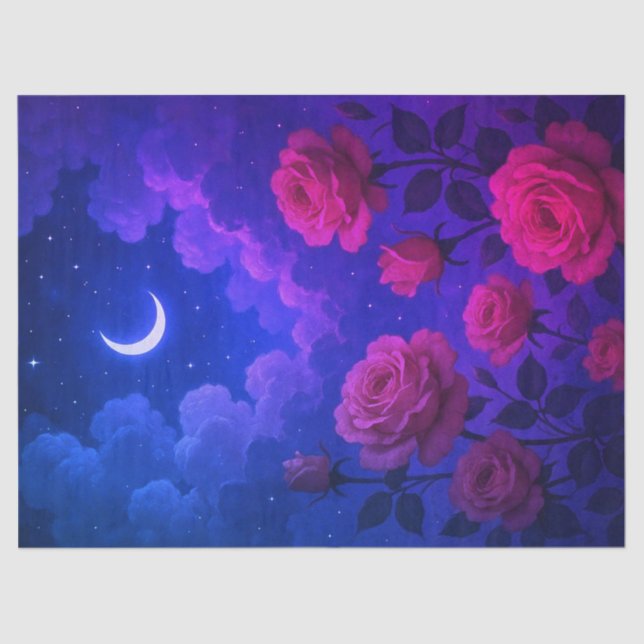 Papel De Seda Roses and Moonlight Tissue Paper (Anverso)