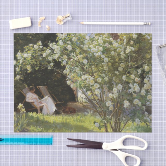 Papel De Seda Roses. Marie Krøyer seated in the deckchair (Artesanía)