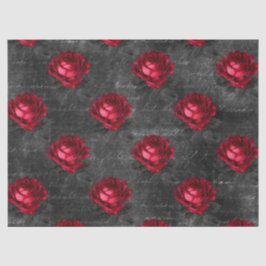 Papel De Seda Roses rojos y escribe en gris desconchado