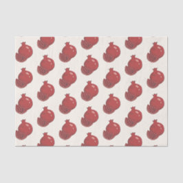 Papel De Seda Rosh Hashanah Red Pomegranates Grunge Style