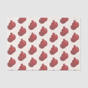 Papel De Seda Rosh Hashanah Red Pomegranates Grunge Style