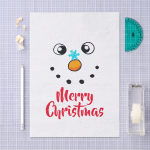 Papel De Seda Rostro de muñeco de nieve festivo Feliz Navidad