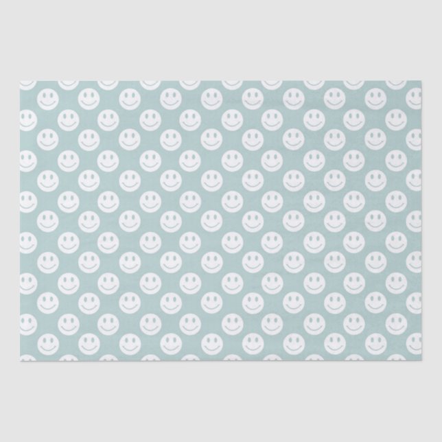 Papel De Seda Rostros felices azules (Anverso)