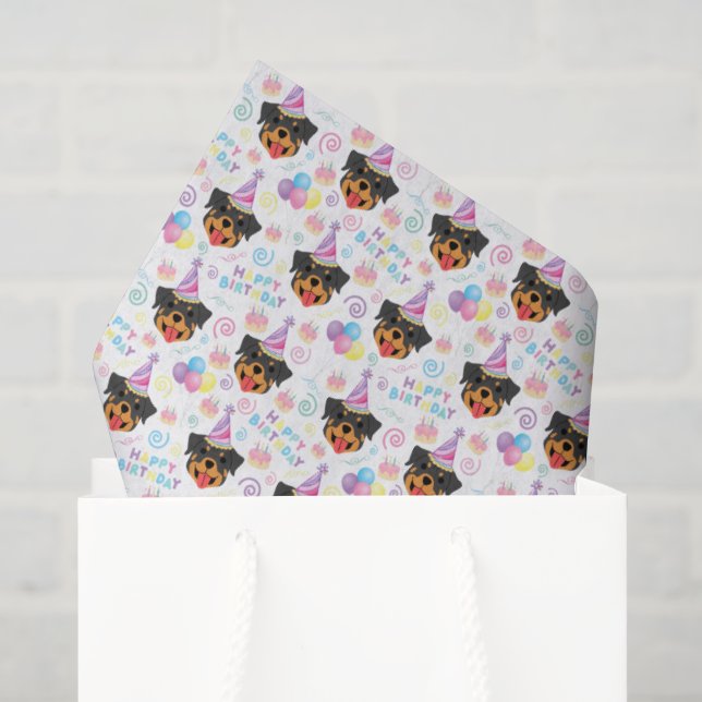 Papel de seda Rottweiler (Bolsa de regalo)