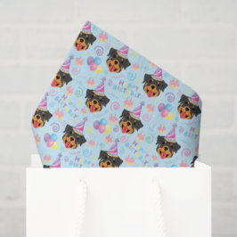 Papel De Seda Rottweiler Birthday Tissue Paper in Blue