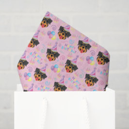 Papel De Seda Rottweiler Birthday Tissue Paper in Pink