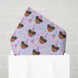 Papel De Seda Rottweiler Birthday Tissue Paper in Purple