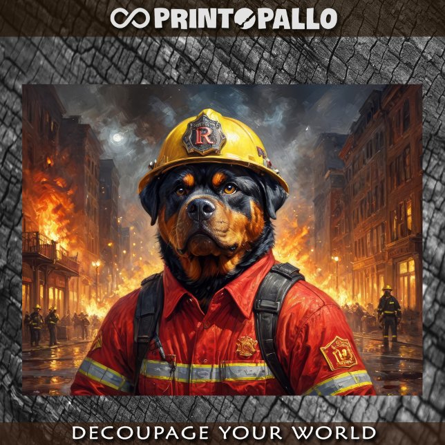 Papel De Seda Rottweiler como bombero - (Subido por el creador)