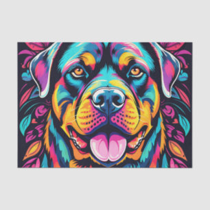 Papel De Seda Rottweiler en Vibrant Hues