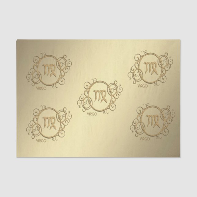 Papel De Seda Rótulo Virgo Zodiac (Anverso)