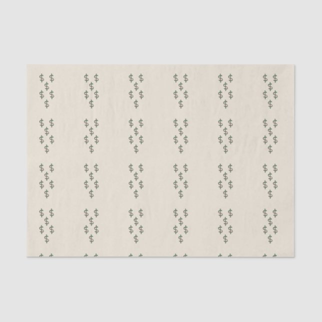 Papel De Seda Rótulos en dólares en Beige (Anverso)