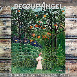 Papel De Seda Rousseau - Mujer caminando en un exótico desembarc