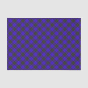 Papel De Seda Royal Azul Negro Cuadro de Plaid Búfalo