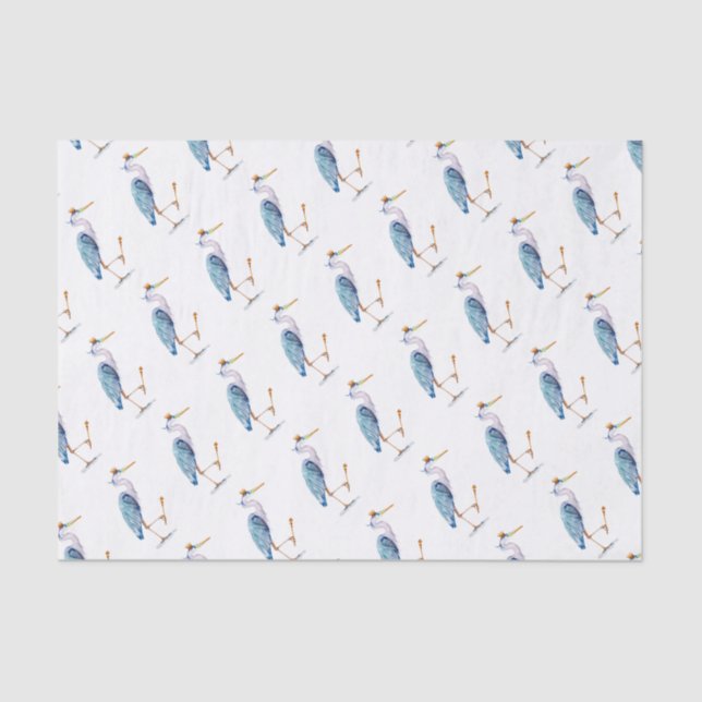 Papel De Seda Royal Blue Heron (Anverso)
