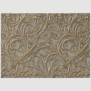 Papel De Seda Royal Bronze Floral Ornate Damask